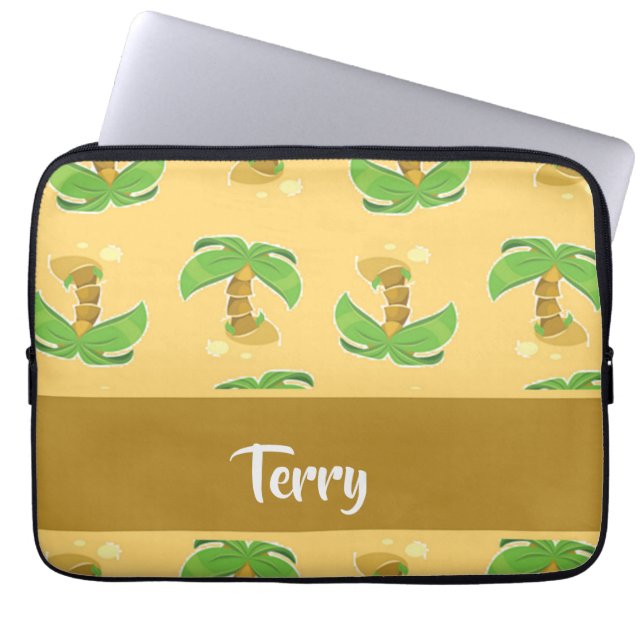 Funda Para Portátil Patrón de palmeras tropicales (Frente)