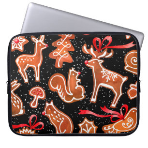 Funda Para Portátil Patrón de pan de jengibre acuático sin soldadura