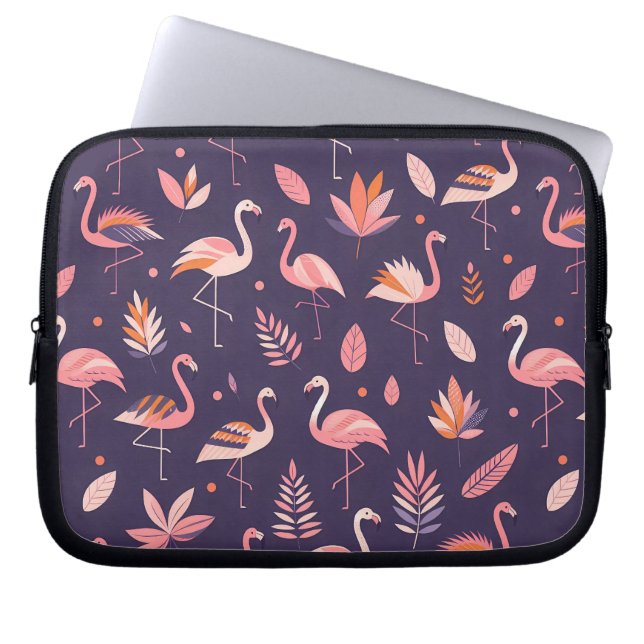 Funda Para Portátil Patrón de paraíso de flamingo (Frente)