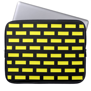 Funda Para Portátil Patrón de pared negro y amarillo