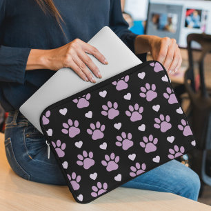 Funda Para Portátil Patrón De Pasta, Pasta De Perro, Tuercas De Lino,