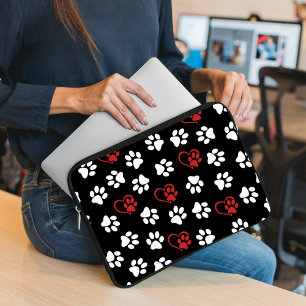 Funda Para Portátil Patrón De Patas, Patas Blancas, Patas Rojas, Coraz
