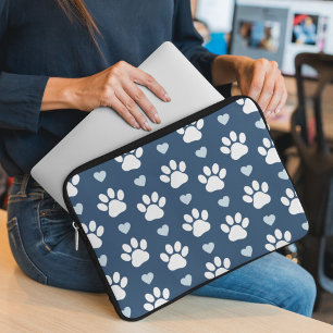 Funda Para Portátil Patrón De Patas, Patas De Perro, Patas Blancas, Co