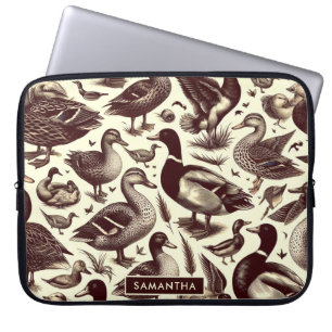 Funda Para Portátil Patrón de pato y ganso vintage
