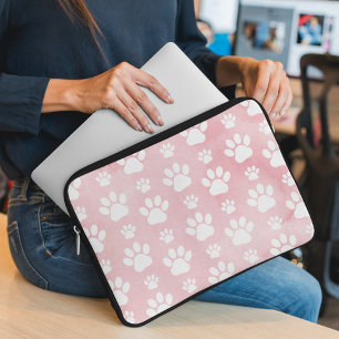Funda Para Portátil Patrón De Paws, Patas Blancas, Colores De Agua, Ro