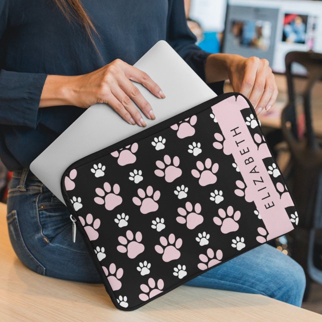 Funda Para Portátil Patrón De Paws, Paws Rosados, Papas De Perro, Tu N (Subido por el creador)