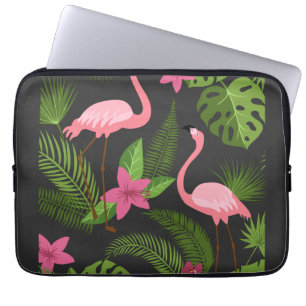 Funda Para Portátil Patrón de Peacock Rosa con flor