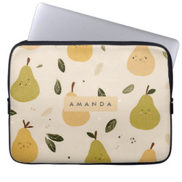 Funda Para Portátil Patrón de Pear Whimsical Cuto Personalizado