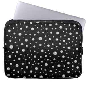 Funda Para Portátil Patrón de perla en fondo negro