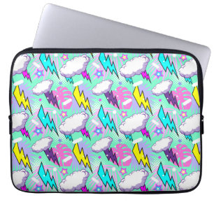 Funda Para Portátil Patrón de pernos y estrellas de neón relámpago