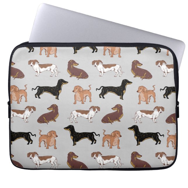 Funda Para Portátil Patrón de perro de Dachshund (Frente)