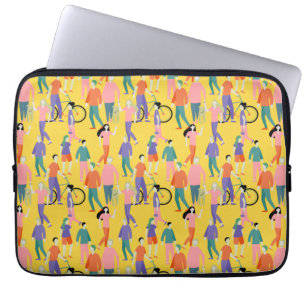 Funda Para Portátil Patrón de personas fuera y fuera