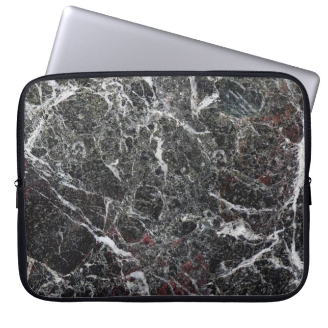Funda Para Portátil Patrón De Piedra De Mármol Negro Y Gris (Frente)