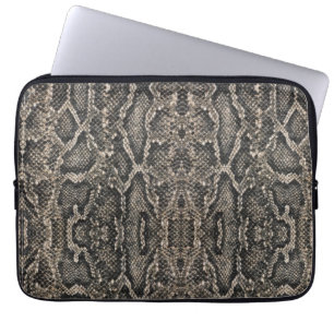Funda Para Portátil patrón de piel de serpiente marrón  