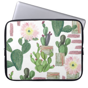 Funda Para Portátil Patrón de pintura de color de agua Cactus sin foco