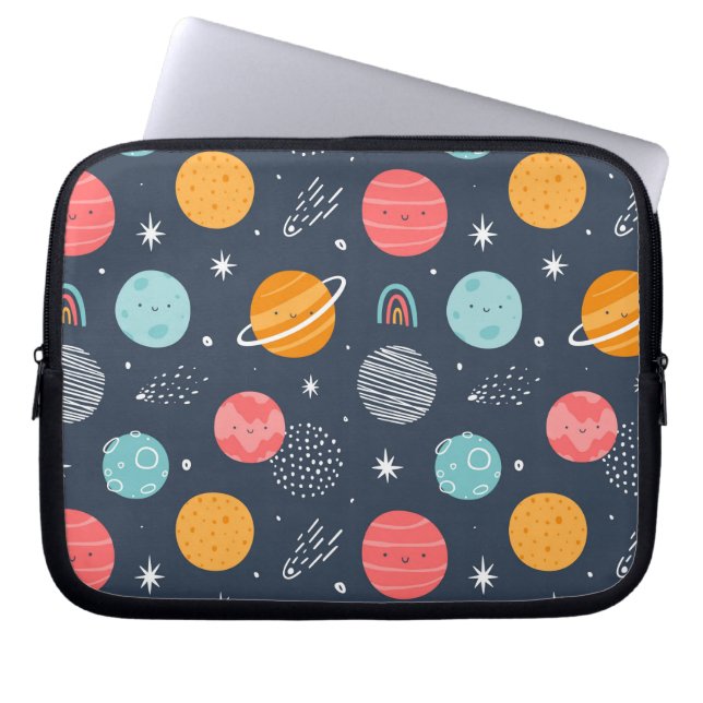 Funda Para Portátil Patrón de planeta sonriente (Frente)