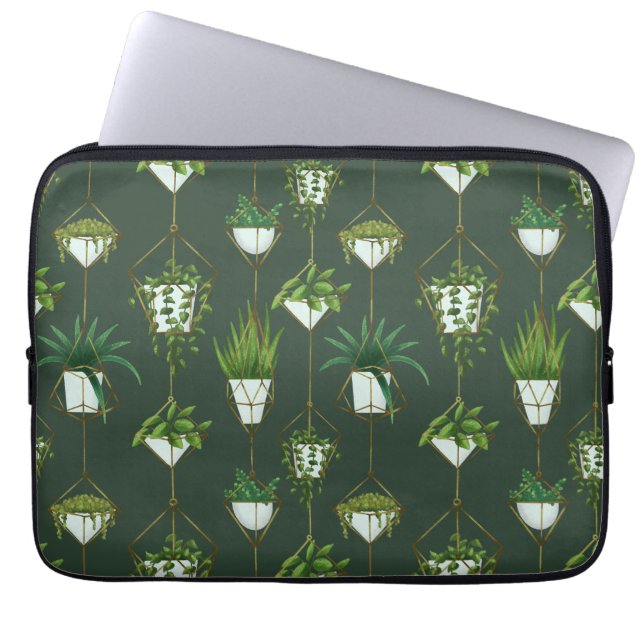 Funda Para Portátil Patrón de planta doméstica de colgar geométrica (Frente)