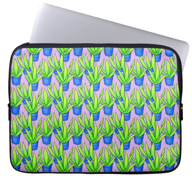 Funda Para Portátil Patrón de plantas Aloe Vera Textil (Frente)