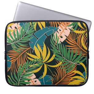 Funda Para Portátil Patrón de plantas brillantes tropicales de verano