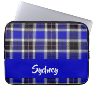 Funda Para Portátil Patrón de plante azul de nombre personalizado