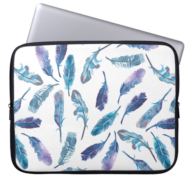 Funda Para Portátil Patrón de plumas acuáticas sin foco (Frente)