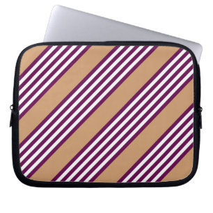 Funda Para Portátil Patrón de plumas y cinco rayas blancas con broncea