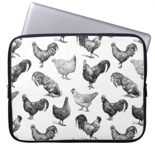 Funda Para Portátil Patrón de pollo de granja de campo retro