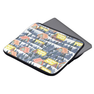 Funda Para Portátil Patrón de pueblo de Navidades Snowley