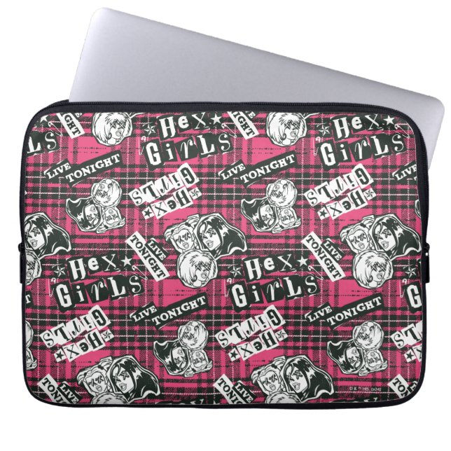 Funda Para Portátil Patrón de Punk de Chicas hexadecimales (Frente)
