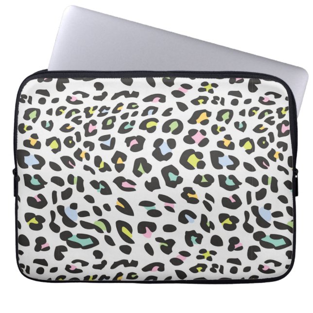 Funda Para Portátil Patrón de punto de leopardo de Pastel (Frente)
