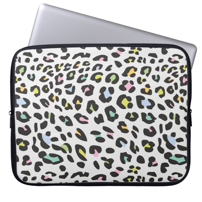 Funda Para Portátil Patrón de punto de leopardo de Pastel (Frente)