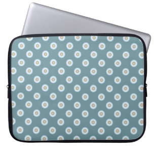 Funda Para Portátil Patrón de punto de polka -azul marrón arena beige