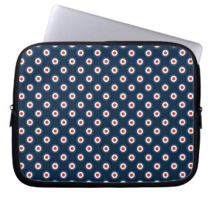 Funda Para Portátil Patrón de punto de polka - Blanco rojo azul