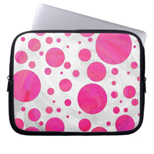 Funda Para Portátil Patrón de punto de polka de pasión rosa
