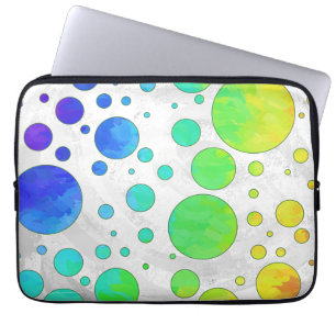 Funda Para Portátil Patrón de punto Icy Polka Rainbow