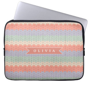 Funda Para Portátil Patrón de punto pastel escandinavo personalizado N