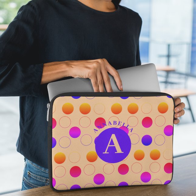 Funda Para Portátil Patrón de puntos de polka abstractos (Subido por el creador)