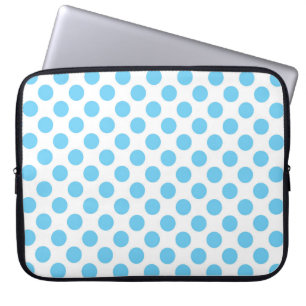 Funda Para Portátil Patrón de puntos de polka azul y blanco