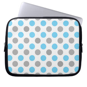 Funda Para Portátil Patrón de puntos de polka azul y gris