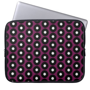 Funda Para Portátil Patrón de puntos de polka blanco/negro