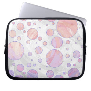 Funda Para Portátil Patrón de puntos de polka rosa claro