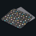 Funda Para Portátil Patrón de puntos de rendom colorido<br><div class="desc">El elegante y colorido tamaño aleatorio combina perfectamente con el contraste del fondo negro.</div>