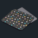 Funda Para Portátil Patrón de puntos de rendom colorido<br><div class="desc">El elegante y colorido tamaño aleatorio combina perfectamente con el contraste del fondo negro.</div>