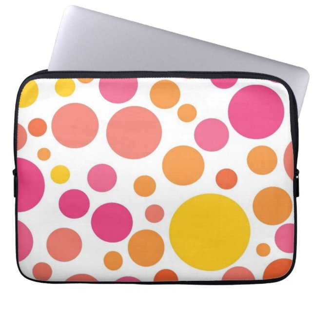 Funda Para Portátil Patrón de puntos polacos (Frente)