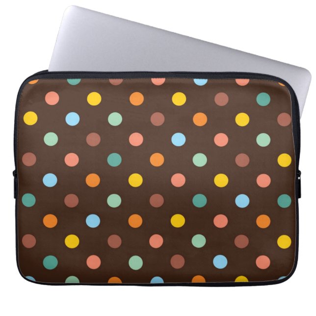 Funda Para Portátil Patrón de puntos polacos (Frente)
