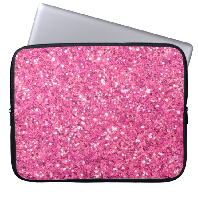 Funda Para Portátil Patrón de purpurina brillante rosa (Frente)