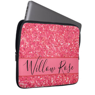 Funda Para Portátil Patrón de purpurina brillante rosado, regalo para