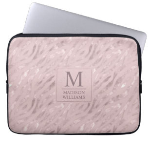 Funda Para Portátil Patrón de purpurina dorada rosa pastel suave perso