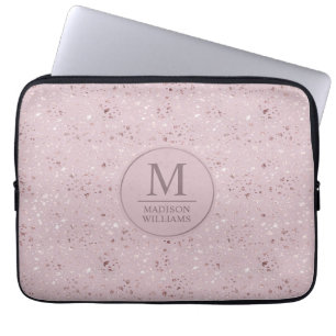 Funda Para Portátil Patrón de purpurina dorada rosa pastel suave perso