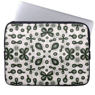 Funda Para Portátil Patrón De Química Elegante En Blanco Y Negro